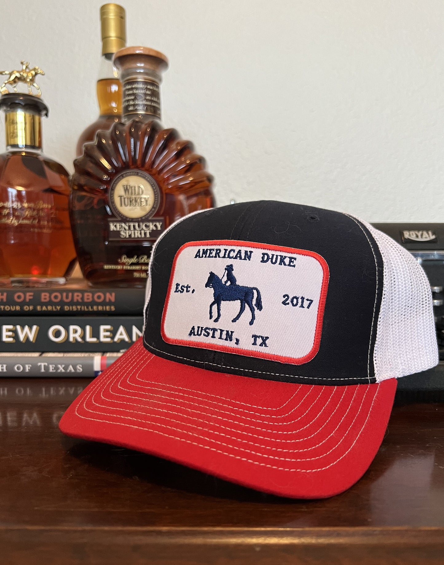 American Duke Patch Cap - Navy and Red