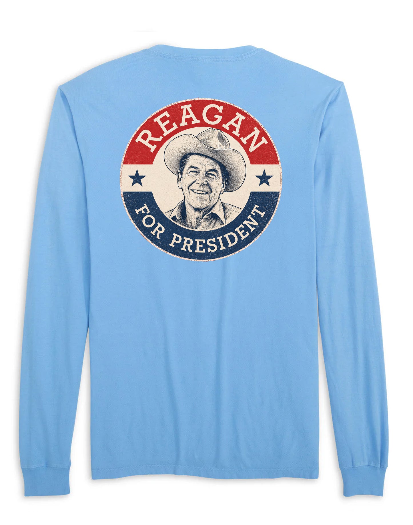 Reagan For President T-Shirt - Aqua Blue - Long Sleeve