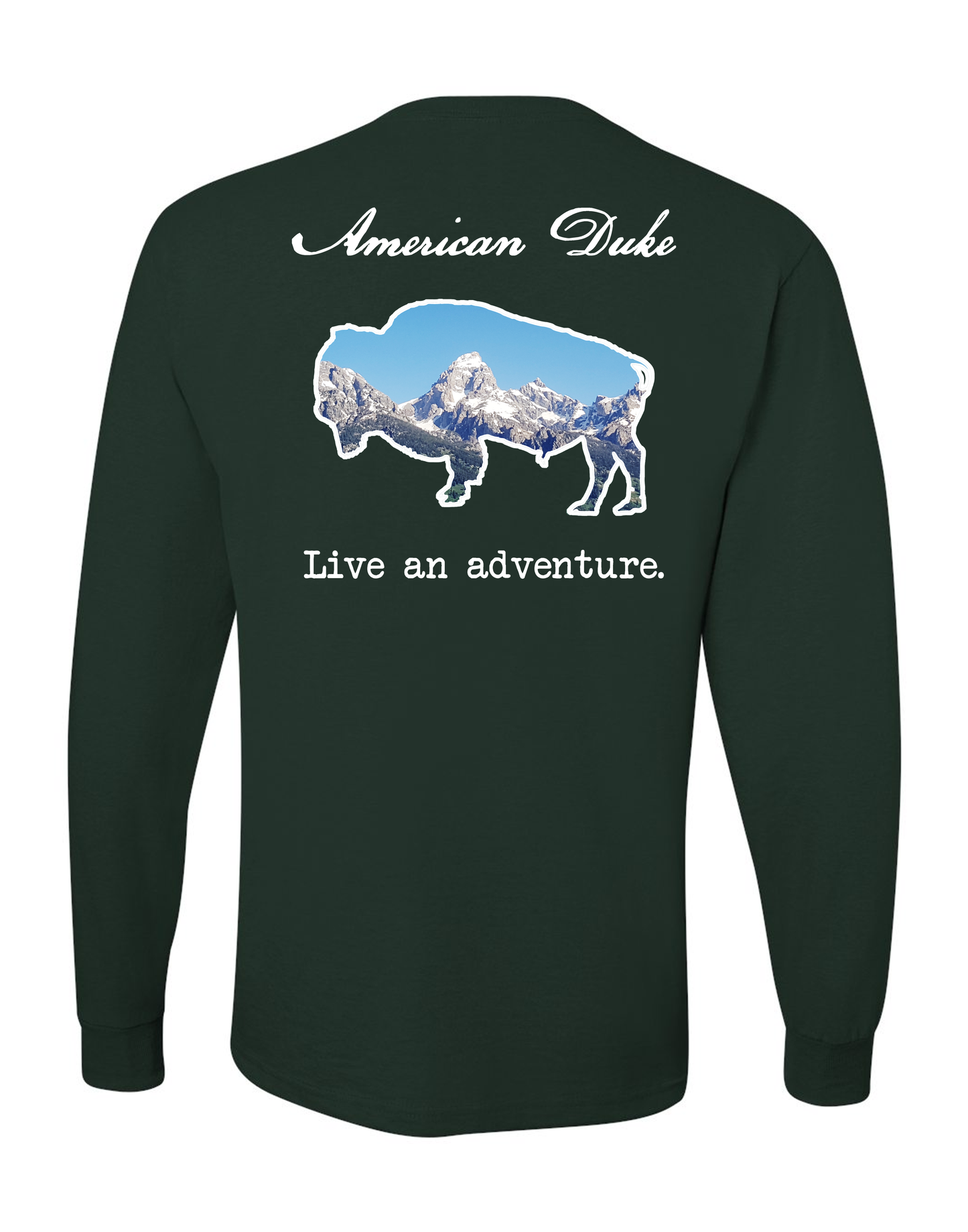 The Teton Bison - Forest Green Long Sleeve