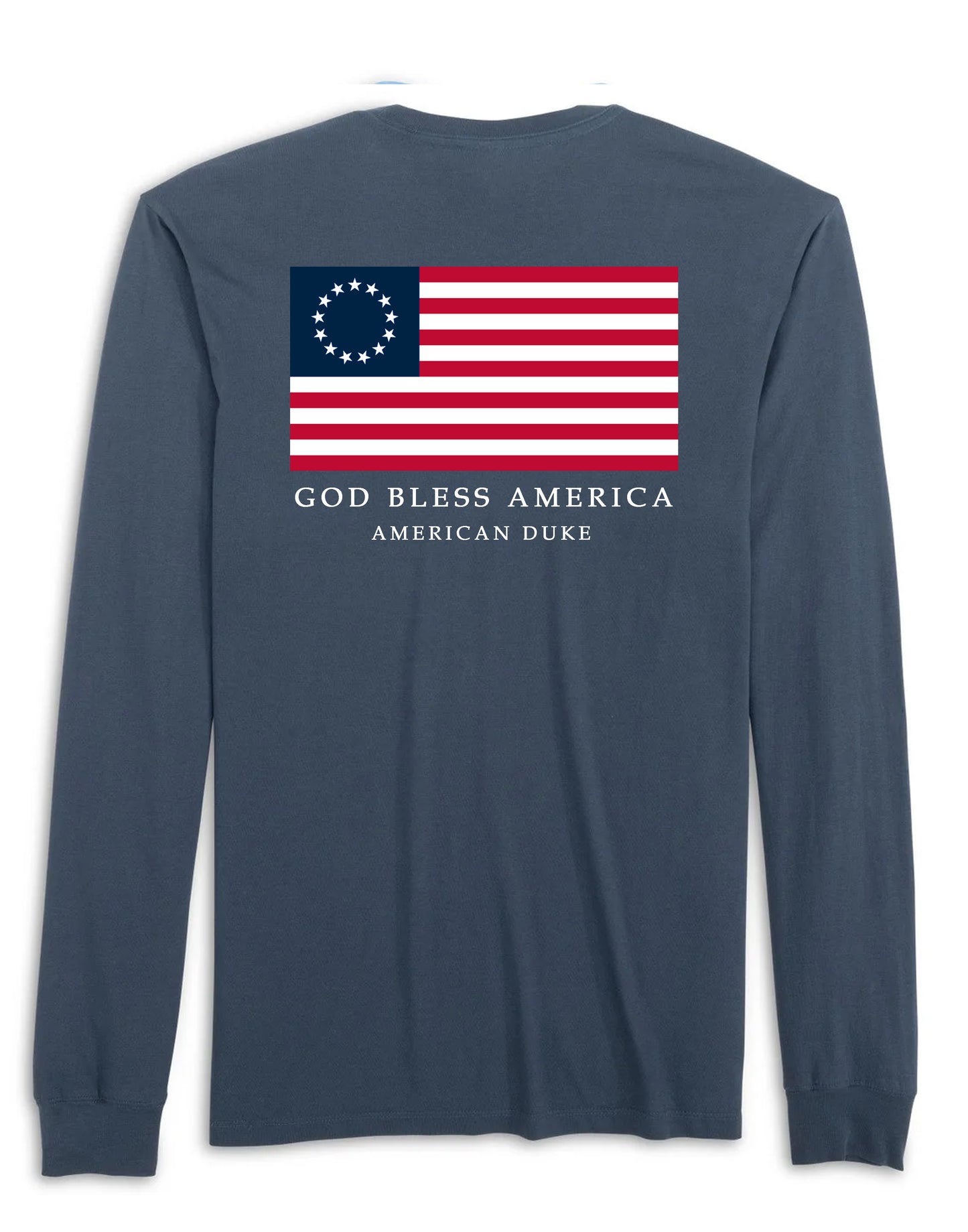 Betsy Ross Flag T-Shirt - Navy - Long Sleeve