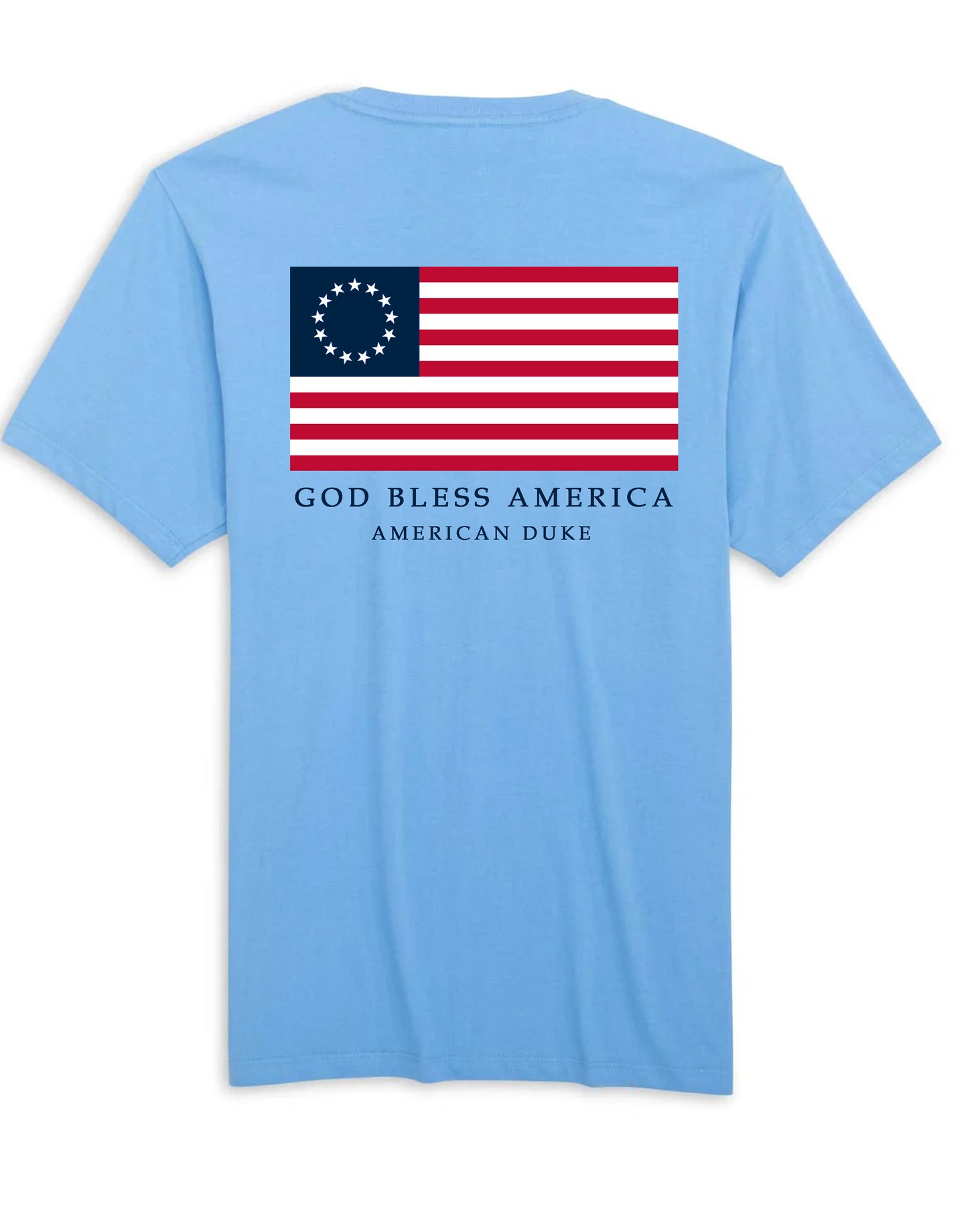 Betsy Ross Flag T-Shirt - Aqua Blue
