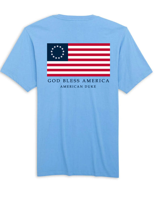 Betsy Ross Flag T-Shirt - Aqua Blue