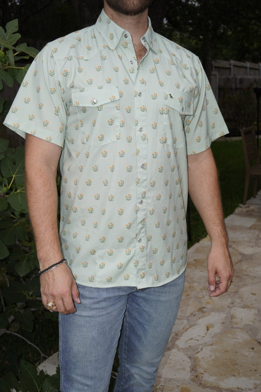 Prickly Pear Cactus Pearl Snap Shirt