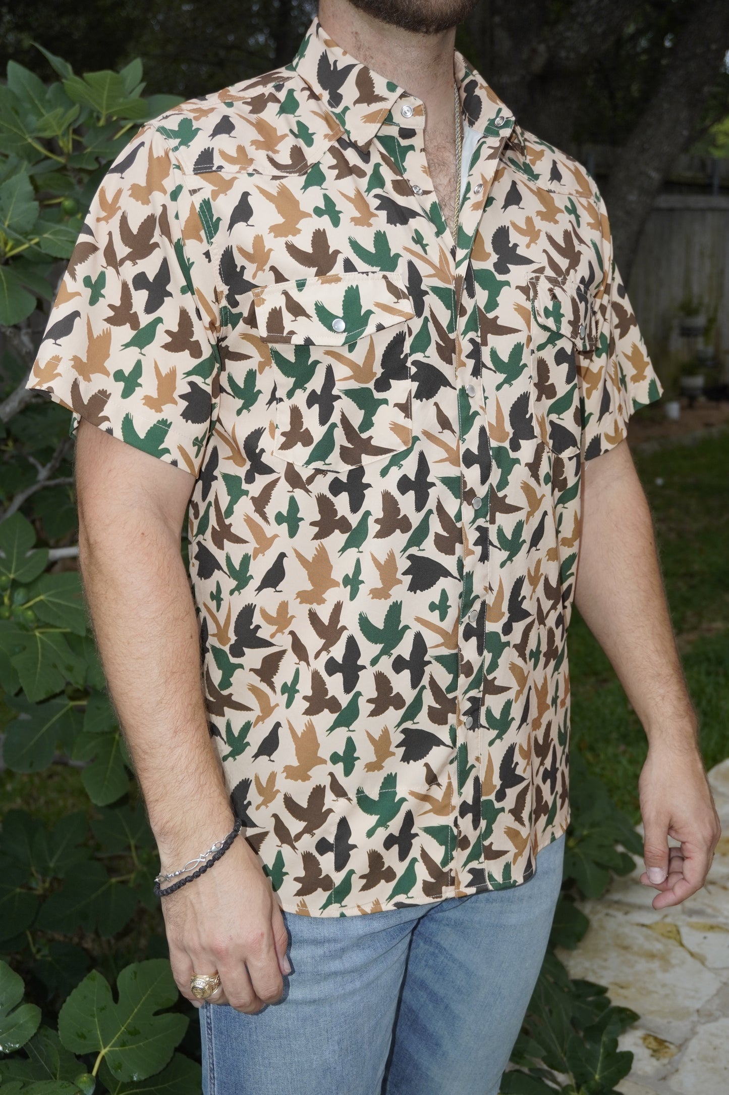 Dove Camo Pearl Snap Shirt
