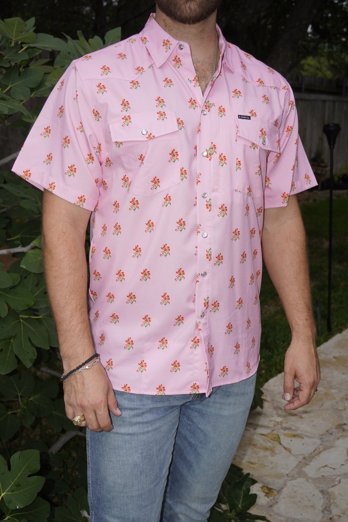 Indian Paintbrushes Pearl Snap Shirt