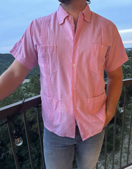 Guayabera - Pink Gingham