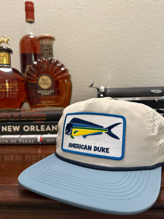Mahi Mahi Grey and Blue Rope Cap