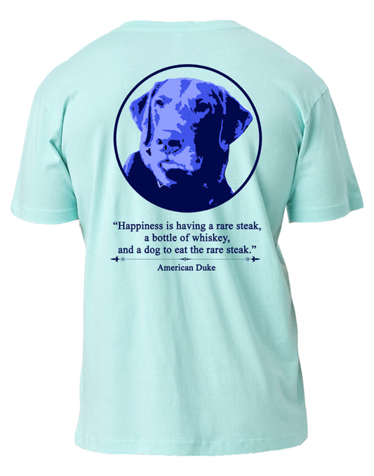 Dogs, Steaks, and Whiskey T-Shirt - Mint Blue