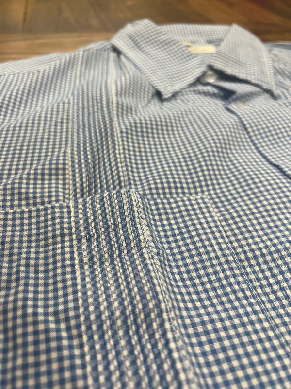 Gingham Guayabera - Blue - American Duke Apparel Company